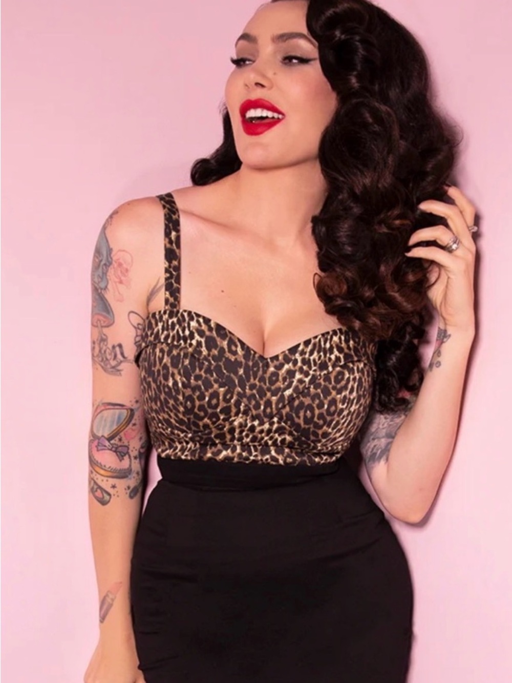 ♥️ Leopard Man Eater Vixen top by Micheline Pitt, Large - Picture 8 of 10